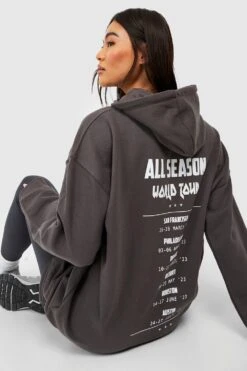Oversize Hoodie Mit World Tour Slogan Print