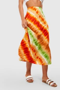 Batik Slip-Midirock -Deutschland Mode Pfiff Verkaufs-Shop gzz38897 orange xl 3