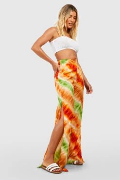 Bodenlange Batik Hose Mit Seitenschlitz