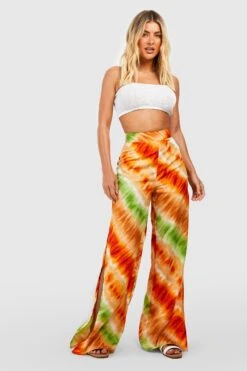 Bodenlange Batik Hose Mit Seitenschlitz -Deutschland Mode Pfiff Verkaufs-Shop gzz38945 orange xl 2