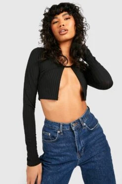 Langärmliges Geripptes Oberteil -Deutschland Mode Pfiff Verkaufs-Shop gzz38977 black xl 2