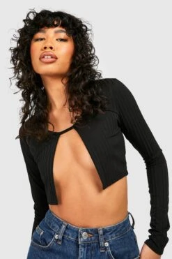 Langärmliges Geripptes Oberteil -Deutschland Mode Pfiff Verkaufs-Shop gzz38977 black xl 3