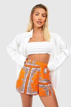 Shorts Mit Paisley-Print -Deutschland Mode Pfiff Verkaufs-Shop gzz39099 orange xl 2