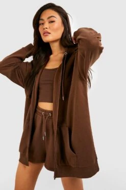 Basic Oversize Hoodie Mit Reißverschluss