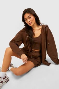 Basic Oversize Hoodie Mit Reißverschluss -Deutschland Mode Pfiff Verkaufs-Shop gzz39533 chocolate xl 2