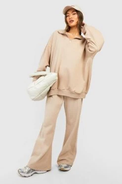 Oversize Sweatshirt Mit Halben Reißverschluss -Deutschland Mode Pfiff Verkaufs-Shop gzz39542 stone xl 2