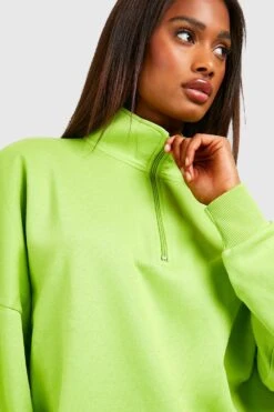 Oversize Sweatshirt Mit Reißverschluss 7 Oversize Sweatshirt Mit Reißverschluss -Deutschland Mode Pfiff Verkaufs-Shop gzz39545 lime xl 3