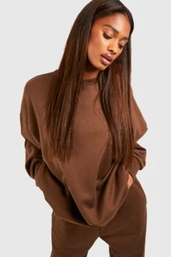 Basic Oversize Sweatshirt -Deutschland Mode Pfiff Verkaufs-Shop gzz39547 chocolate xl 3