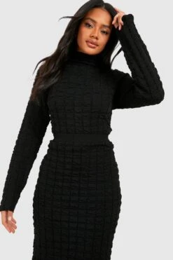 Strukturiertes Premium Strick-Top In Waffeloptik & Maxirock -Deutschland Mode Pfiff Verkaufs-Shop gzz39778 black xl 3