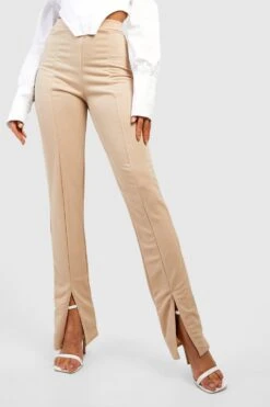 Hose Mit Geradem Bein Und Schlitz Vorne 7 Hose Mit Geradem Bein Und Schlitz Vorne -Deutschland Mode Pfiff Verkaufs-Shop gzz39933 stone xl 3