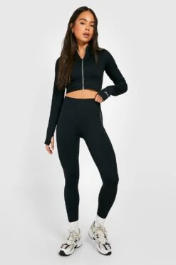 Petite Nahtloses Langärmliges Sport-Oberteil Mit Doppeltem Reißverschluss 6 Petite Nahtloses Langärmliges Sport-Oberteil Mit Doppeltem Reißverschluss -Deutschland Mode Pfiff Verkaufs-Shop gzz39964 black xl 2