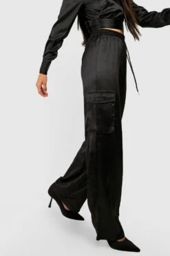 Satin Cargo-Hose -Deutschland Mode Pfiff Verkaufs-Shop gzz40249 black xl 3