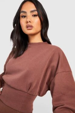 Kurzer Pullover Mit Korsett-Detail -Deutschland Mode Pfiff Verkaufs-Shop gzz40369 chocolate xl 3