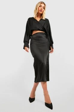 Wickel-Hemd Aus Satin -Deutschland Mode Pfiff Verkaufs-Shop gzz40608 black xl 2