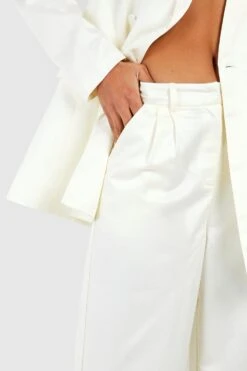 Satin-Hose Mit Weitem Bein -Deutschland Mode Pfiff Verkaufs-Shop gzz40641 ivory xl 3