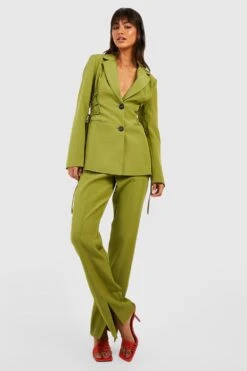 Slim-Fit Hose Mit Schlitz Vorne