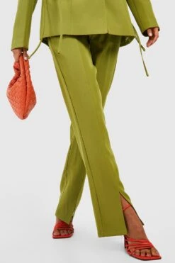 Slim-Fit Hose Mit Schlitz Vorne -Deutschland Mode Pfiff Verkaufs-Shop gzz40681 khaki xl 3