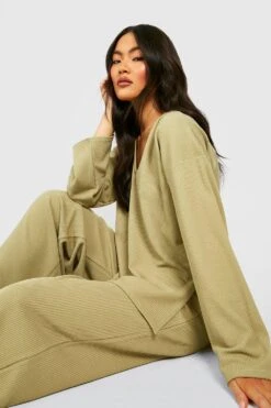 Gerippte Hose Mit Weitem Bein -Deutschland Mode Pfiff Verkaufs-Shop gzz40695 sage xl 2