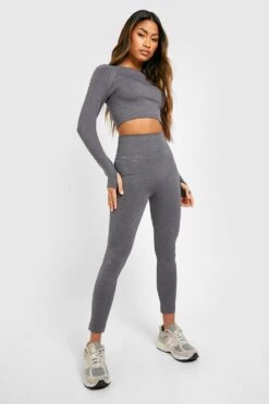 Langärmliges Nahtloses Set