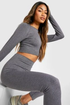 Langärmliges Nahtloses Set -Deutschland Mode Pfiff Verkaufs-Shop gzz41408 grey xl 3