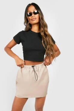 Minirock Mit Kordelzug 7 Minirock Mit Kordelzug -Deutschland Mode Pfiff Verkaufs-Shop gzz41587 taupe xl 3