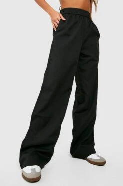 Lockere Hose Mit Weitem Bein Und Elastischem Bund 6 Lockere Hose Mit Weitem Bein Und Elastischem Bund -Deutschland Mode Pfiff Verkaufs-Shop gzz41608 black xl 2