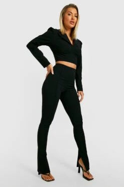 Scuba Leggings Mit Hohem Bund Und Geteiltem Saum