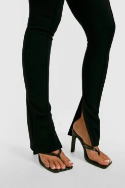 Scuba Leggings Mit Hohem Bund Und Geteiltem Saum -Deutschland Mode Pfiff Verkaufs-Shop gzz41656 black xl 3