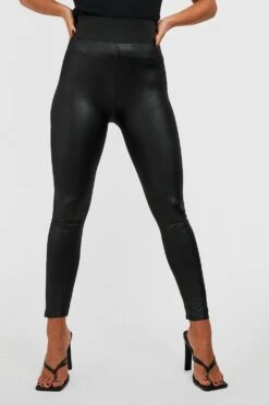 Leggings In Lederoptik Mit Geraffter Taille -Deutschland Mode Pfiff Verkaufs-Shop gzz41816 black xl 3