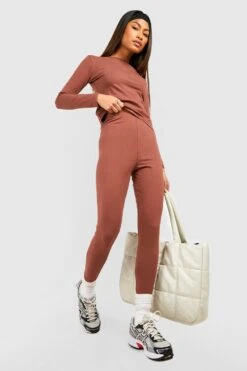 Mix & Match Baumwoll-Leggings Aus Baumwolle -Deutschland Mode Pfiff Verkaufs-Shop gzz41946 mocha xl 2