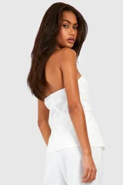 Drapiertes Bandeau-Oberteil Mit Knopf-Detail -Deutschland Mode Pfiff Verkaufs-Shop gzz42641 white xl 2