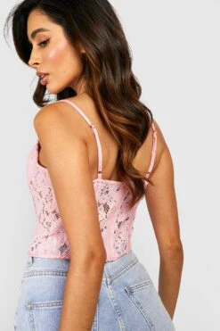 Korsett-Top Mit Spitzen-Cups -Deutschland Mode Pfiff Verkaufs-Shop gzz43793 pink xl 1