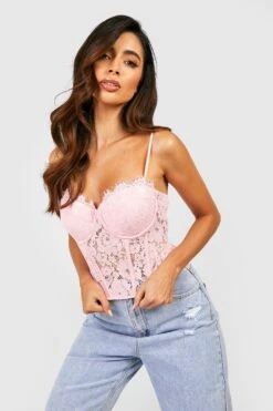 Korsett-Top Mit Spitzen-Cups