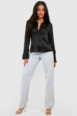 Satin-Hemd -Deutschland Mode Pfiff Verkaufs-Shop gzz43846 black xl 2