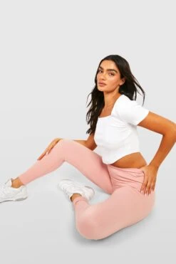 Strukturierte Gerippte Kontur-Leggings -Deutschland Mode Pfiff Verkaufs-Shop gzz43929 blush xl 2