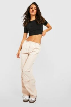 Low-Rise Hose Mit Elastischem Bund -Deutschland Mode Pfiff Verkaufs-Shop gzz43938 stone xl 2