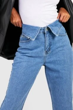 Gerade Jeans Mit Gefaltetem Bund -Deutschland Mode Pfiff Verkaufs-Shop gzz44033 light20wash xl 3