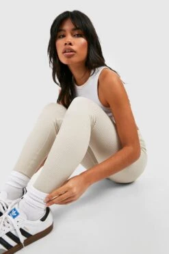 Strukturierte Gerippte Kontur-Leggings