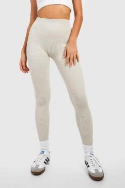 Strukturierte Gerippte Kontur-Leggings -Deutschland Mode Pfiff Verkaufs-Shop gzz44046 ecru xl 3