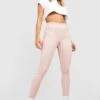Nahtlose Gerippte Leggings Mit Hohem Bund
