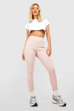 Nahtlose Gerippte Leggings Mit Hohem Bund -Deutschland Mode Pfiff Verkaufs-Shop gzz44639 taupe xl 2