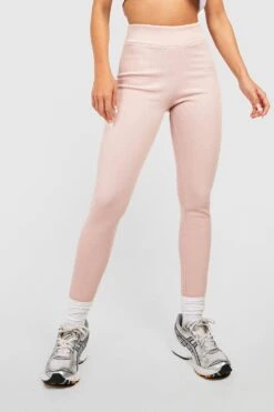 Nahtlose Gerippte Leggings Mit Hohem Bund -Deutschland Mode Pfiff Verkaufs-Shop gzz44639 taupe xl 3