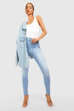 Skinny Jeans Mit Hohem Bund