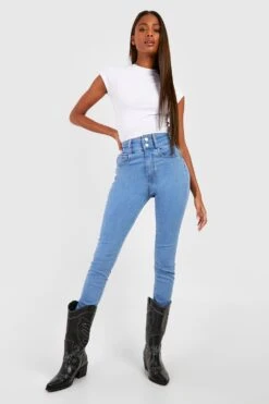 Skinny Jeans Mit Gerafftem Bund -Deutschland Mode Pfiff Verkaufs-Shop gzz44645 light20wash xl 2