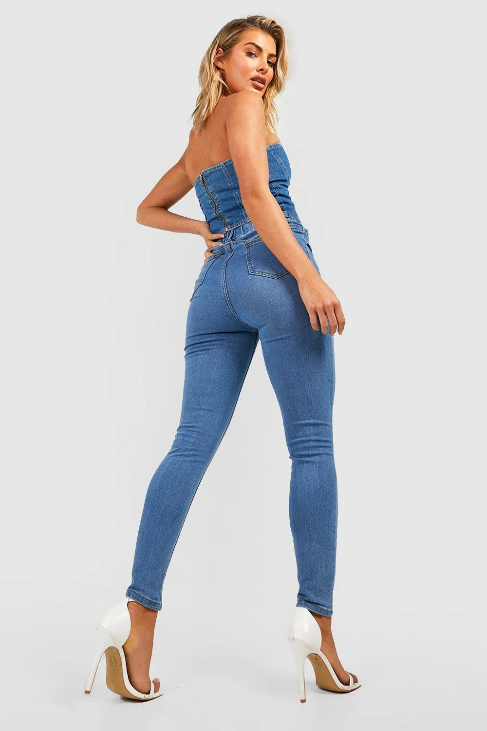 Skinny Jeggings Mit Hohem Bund 2 Skinny Jeggings Mit Hohem Bund – Bild 2