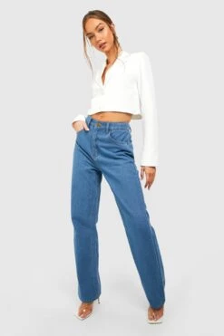 Jeans Mit Geradem Bein Und Hohem Bund -Deutschland Mode Pfiff Verkaufs-Shop gzz44730 mid20wash xl 2