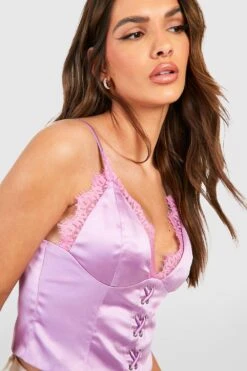 Geschnürtes Satin Korsett-Top -Deutschland Mode Pfiff Verkaufs-Shop gzz44773 lilac xl 3