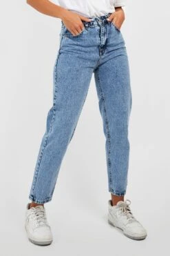 Mom-Jeans Mit Acid-Waschung Und Hohem Bund -Deutschland Mode Pfiff Verkaufs-Shop gzz45432 acid20wash20light20blue xl 2