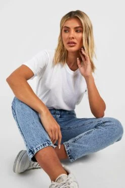 Mom-Jeans Mit Acid-Waschung Und Hohem Bund -Deutschland Mode Pfiff Verkaufs-Shop gzz45432 acid20wash20light20blue xl 3