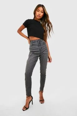 Schwarze Butt-Shaper Skinny Jeans Mit Hohem Bund 6 Schwarze Butt-Shaper Skinny Jeans Mit Hohem Bund -Deutschland Mode Pfiff Verkaufs-Shop gzz45795 washed20black xl 2